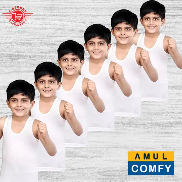 Amul Comfy Vest 100% Cotton For Kids (Pack Of 6Pcs)